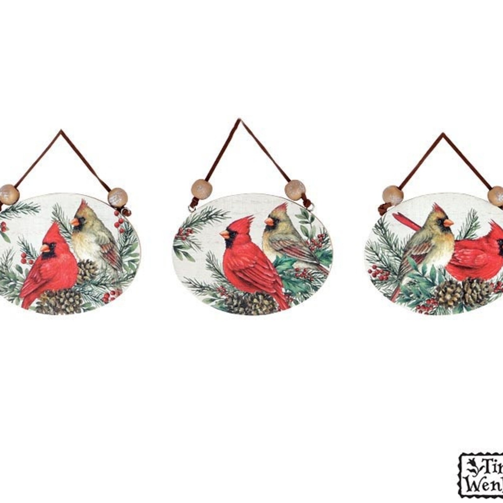 Burton + Burton ASTD WOODEN CARDINAL ORN. - 9748379 loading=