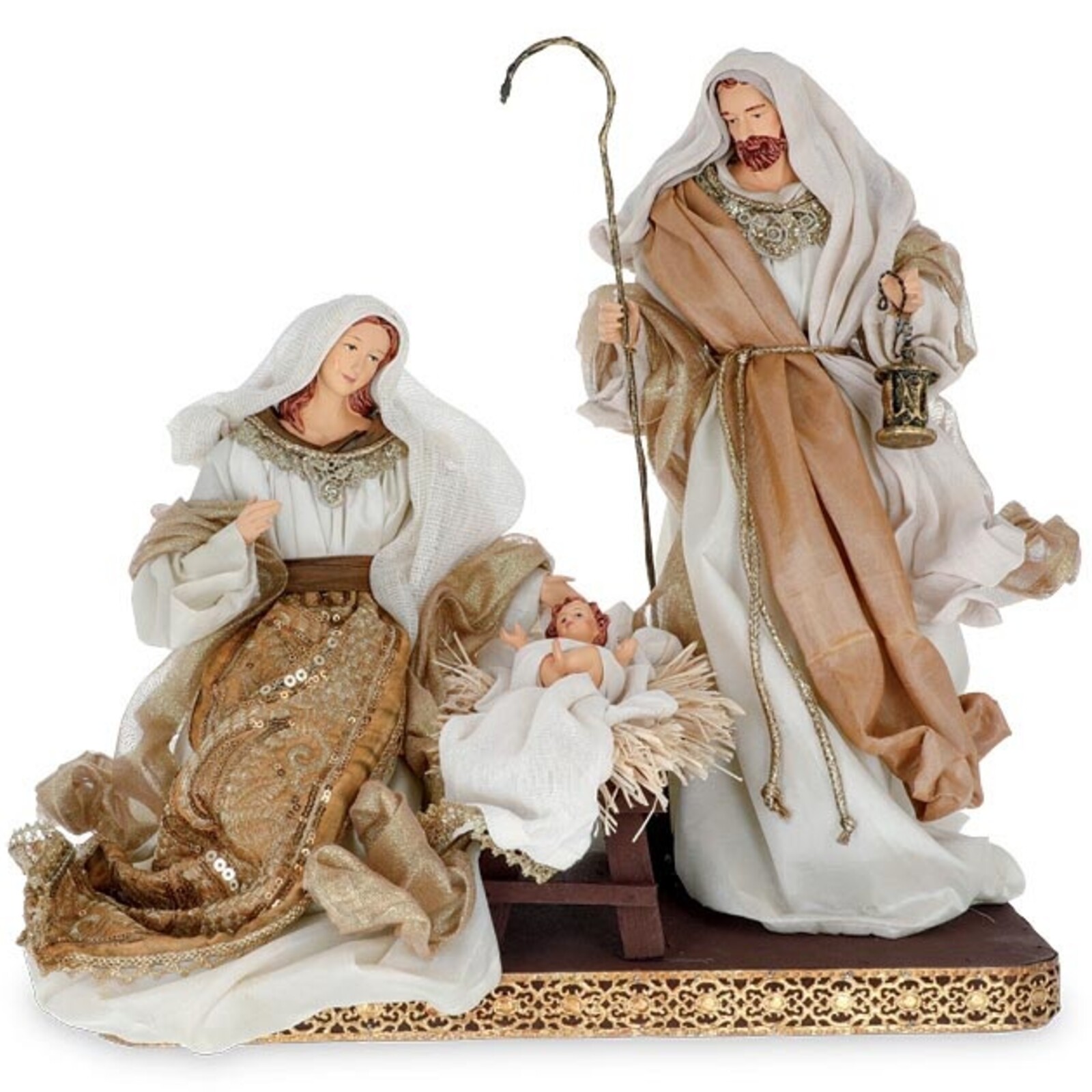 Burton + Burton 14" HOLY FAMILY ON WOOD BASE - 9750648 loading=