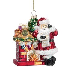 Burton + Burton ORNAMENT SANTA BESIDE FIREPLACE - 9752211