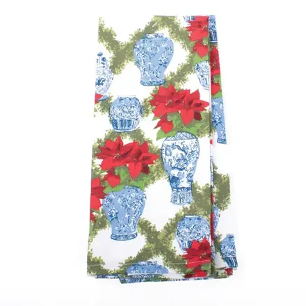 8 Oak Lane Poinsettia Garland Kitchen Towel Set, 2pc -EH018PNST-S2