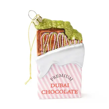 8 Oak Lane Dubai Choc Bar Glass Orn. -EH162DUB