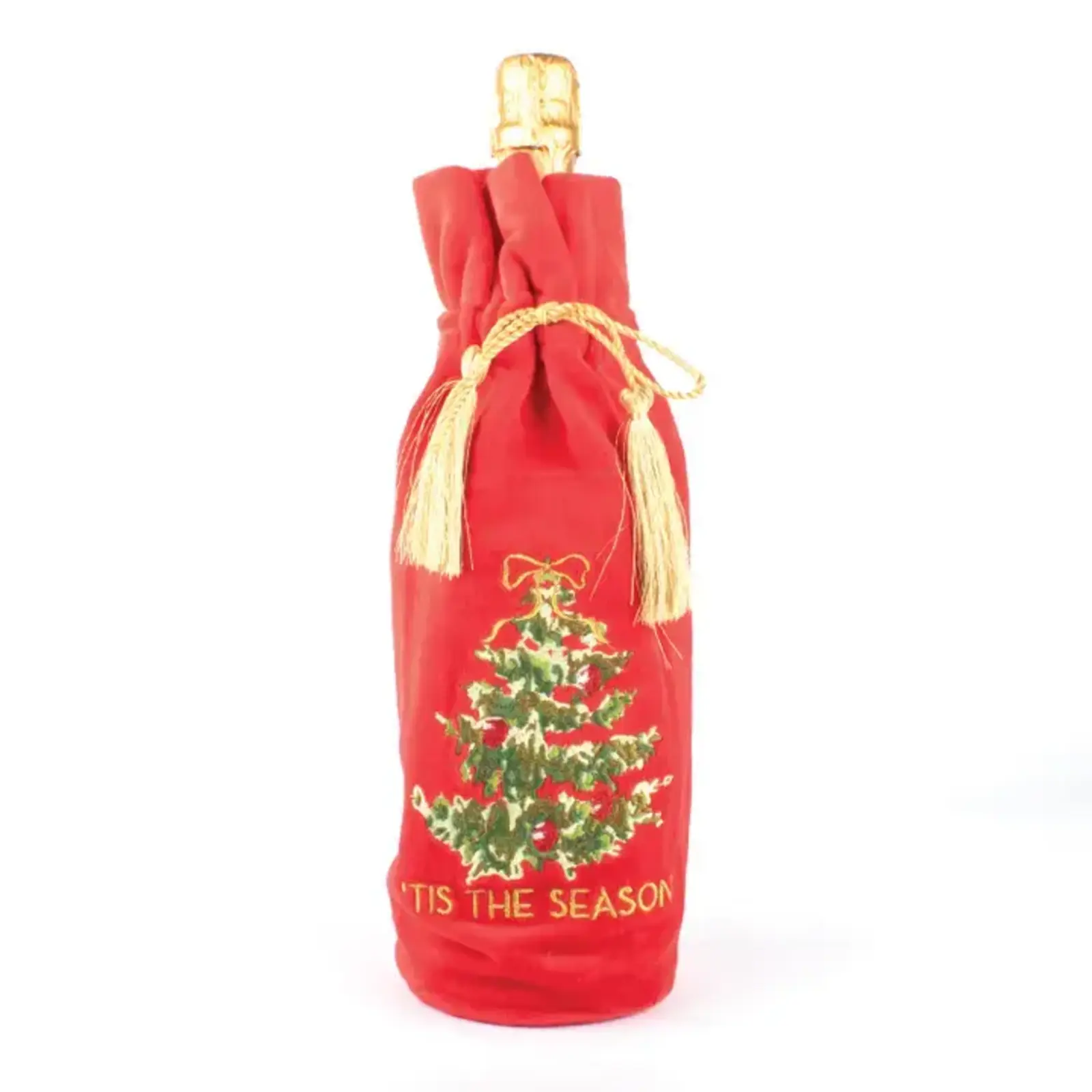 8 Oak Lane Christmas Tree Emb. Velv. Wine Gift/Bag -EH239TRE loading=