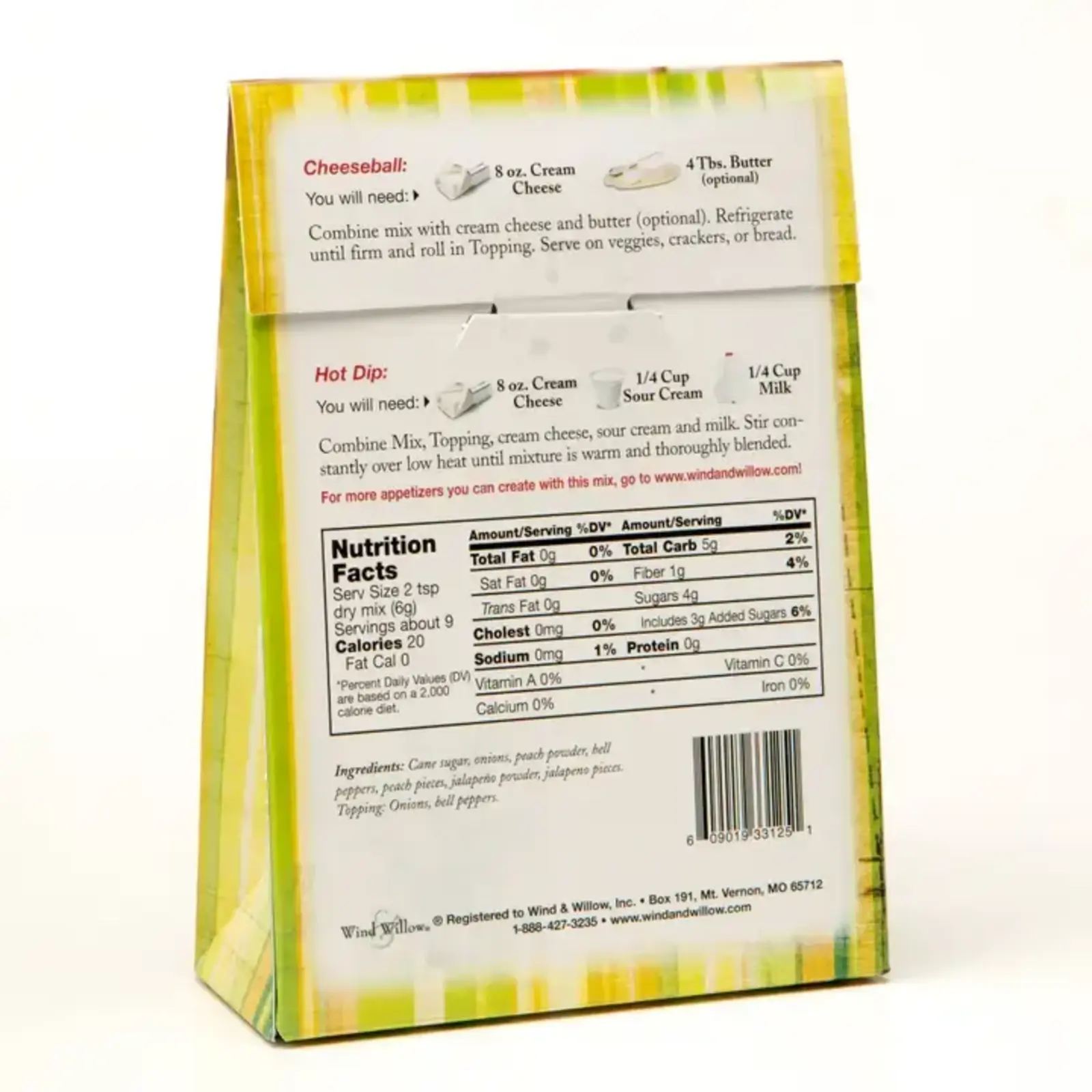 Wind & Willow Jalp/Peach Savory Cheeseball - 33125 loading=