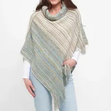 HOWARDS Striped Funnel Neck Poncho  December Sky 53125