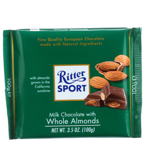 RITTER SPORT MILK CHOCOLATE WITH ALMONDS