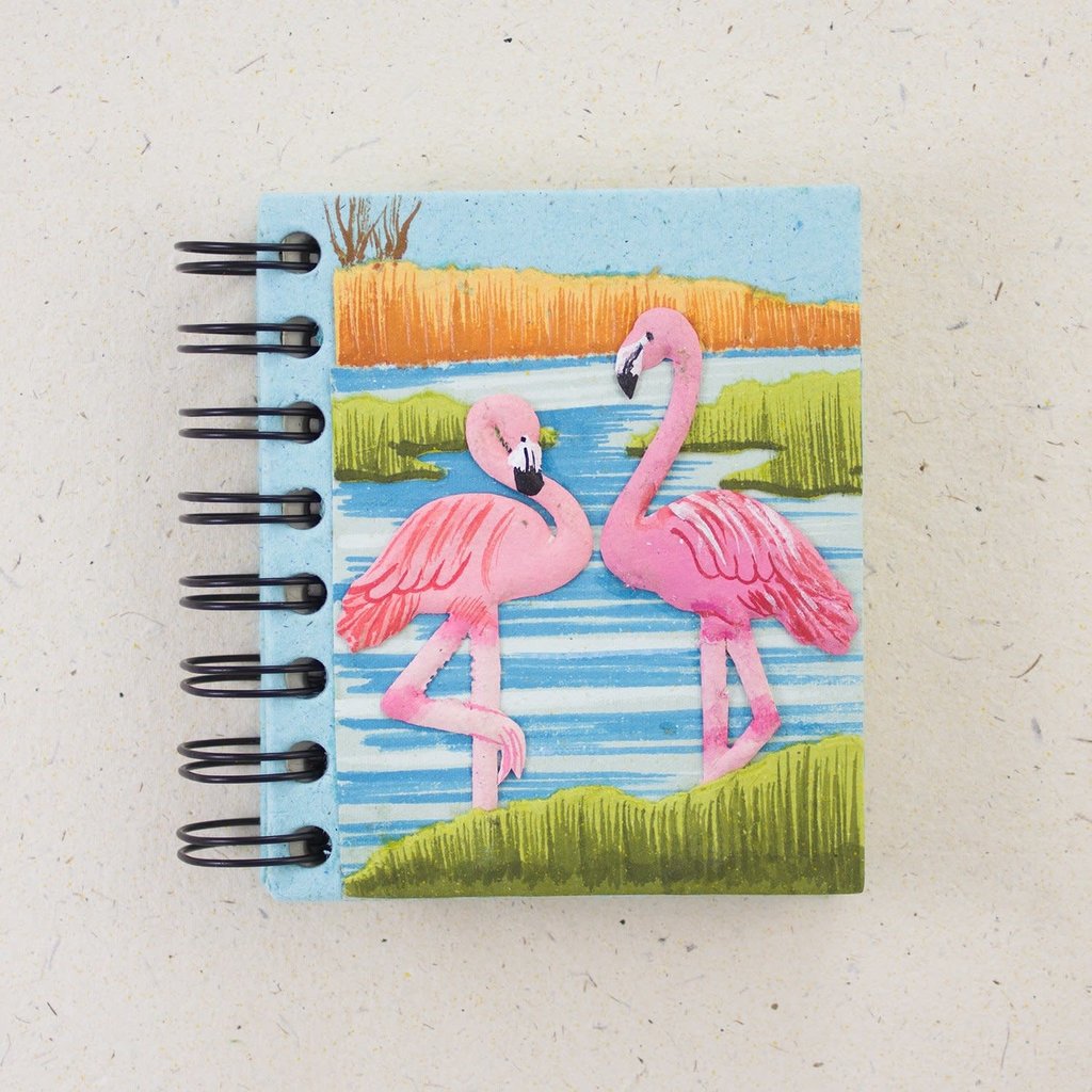 Notebook- Flamingos- Robin’s Egg Blue- Small (Sri Lanka)