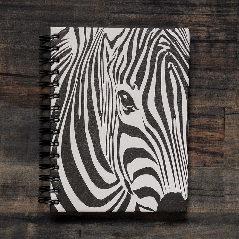 Notebook- Zebra Face-Large-Elephant Poo Paper (Sri Lanka)