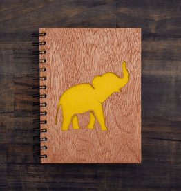 Notebook- Elephant Song-Wood Cover-Large-Elephant Poo Paper (Sri Lanka)