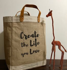 Bag- Market-100% Jute-Create The Life You Love-Natural (Bangladesh)