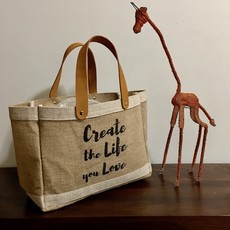 Bag- Mini Market-100% Jute-Create The Life You Love-Natural  (Bangladesh)