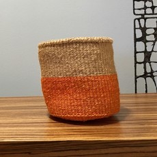 WS- Sisal Basket- Orange-6” x 6” (Kenya)