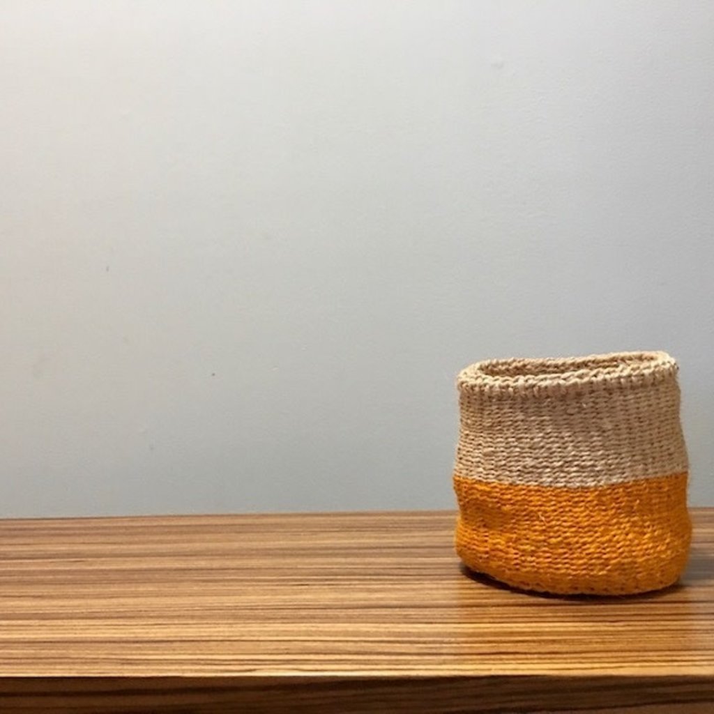 WS- Sisal Basket- Yellow-5” x 5” (Kenya)