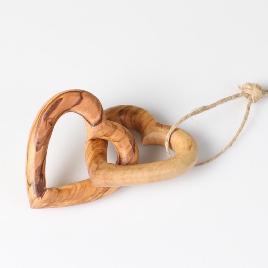 Heart- Olive Wood- Entwined- Medium  (Bethlehem)