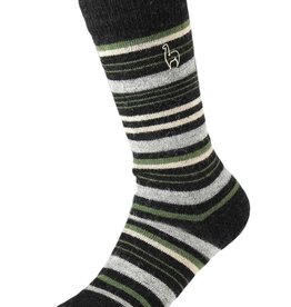 Socks- Alpaca-Moss-Stripe-Medium (Peru)