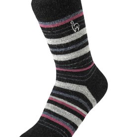 Socks- Alpaca-Mauve-Stripe-Large (Peru)
