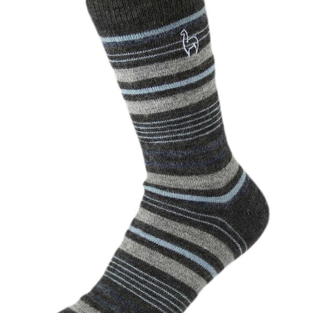 Socks- Alpaca-Azul-Stripe-Medium (Peru)