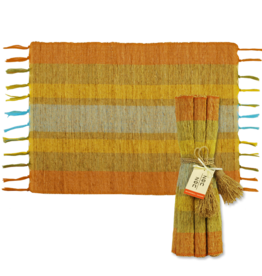 Placemats- Vetiver-Fiesta Stripes-Set/6  (Indonesia)