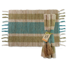 Placemats- Teal Olive-Set/6-100% Vetiver (Indonesia)