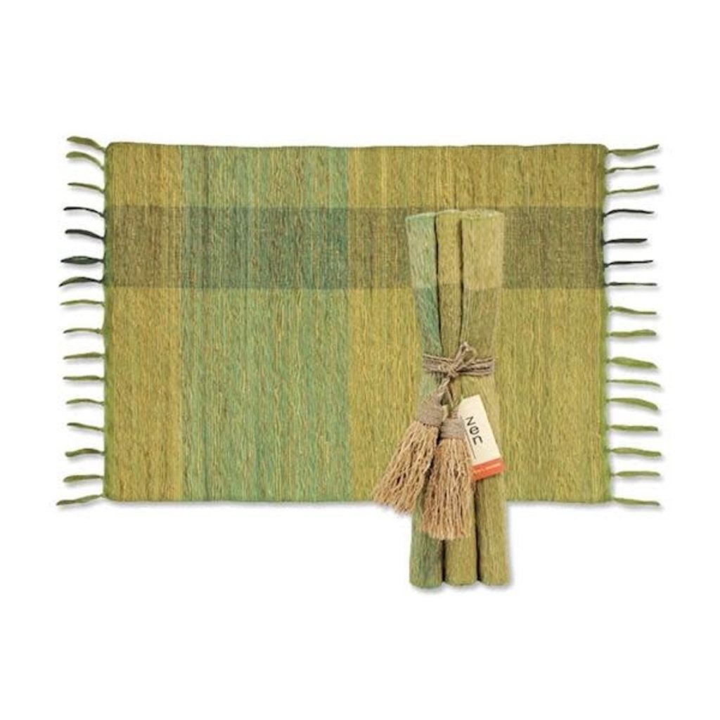 Placemats- Vetiver-Blocks-Green-Set/6 (Indonesia)/