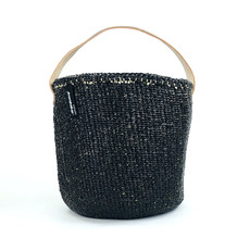 Basket- Small-Black-One Handle-Sisal/Plastic-Kiondo (Kenya)