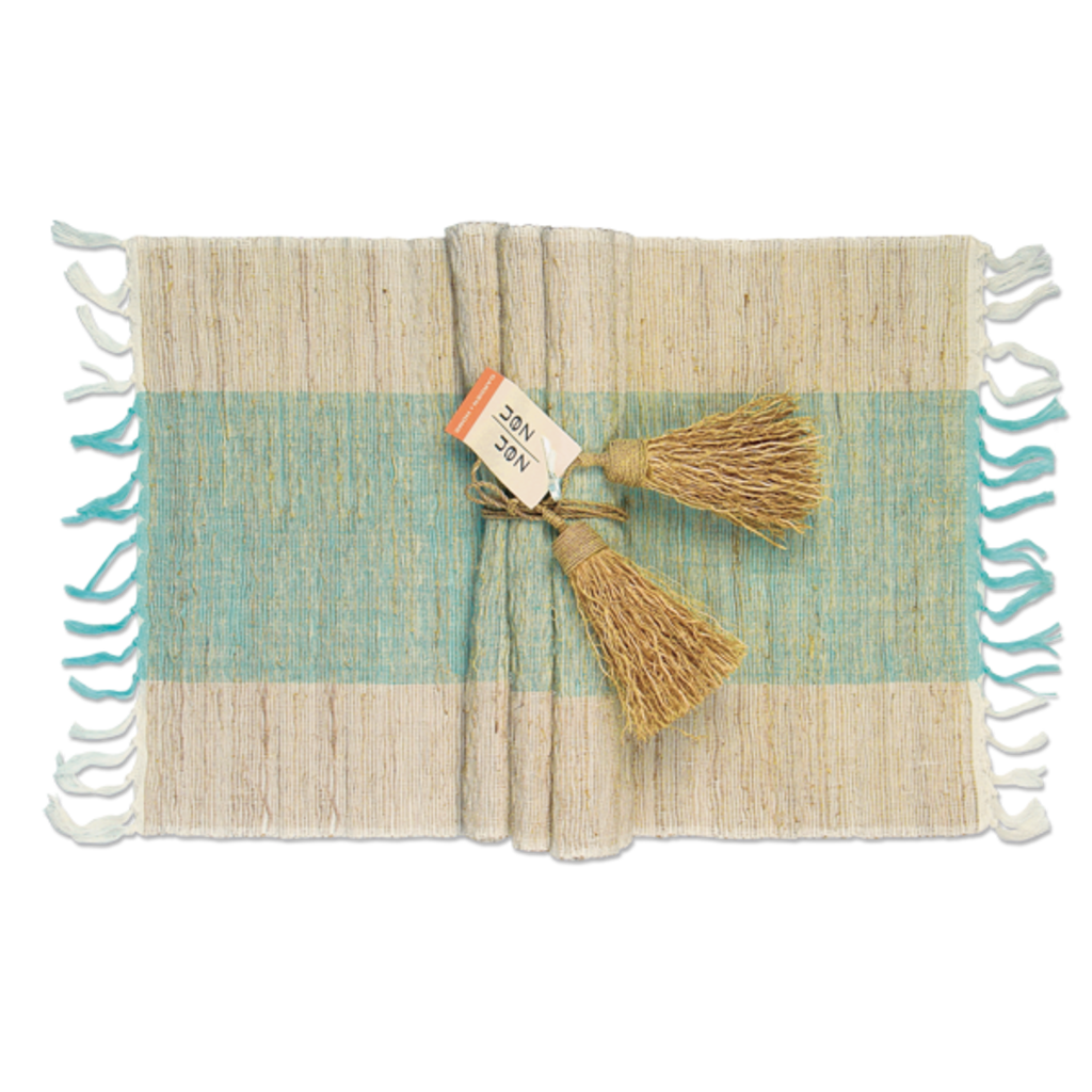 Placemats- Turquoise-Set/6-100% Vetiver (Indonesia)