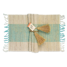 Placemats- Turquoise-Set/6-100% Vetiver (Indonesia)