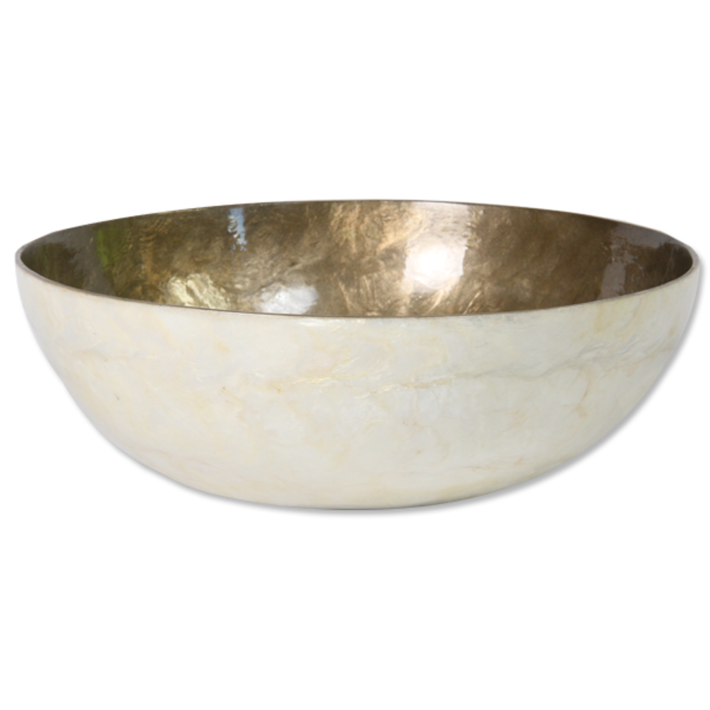 Salad Bowl- Capiz Shell-Silver Lining (Indonesia)