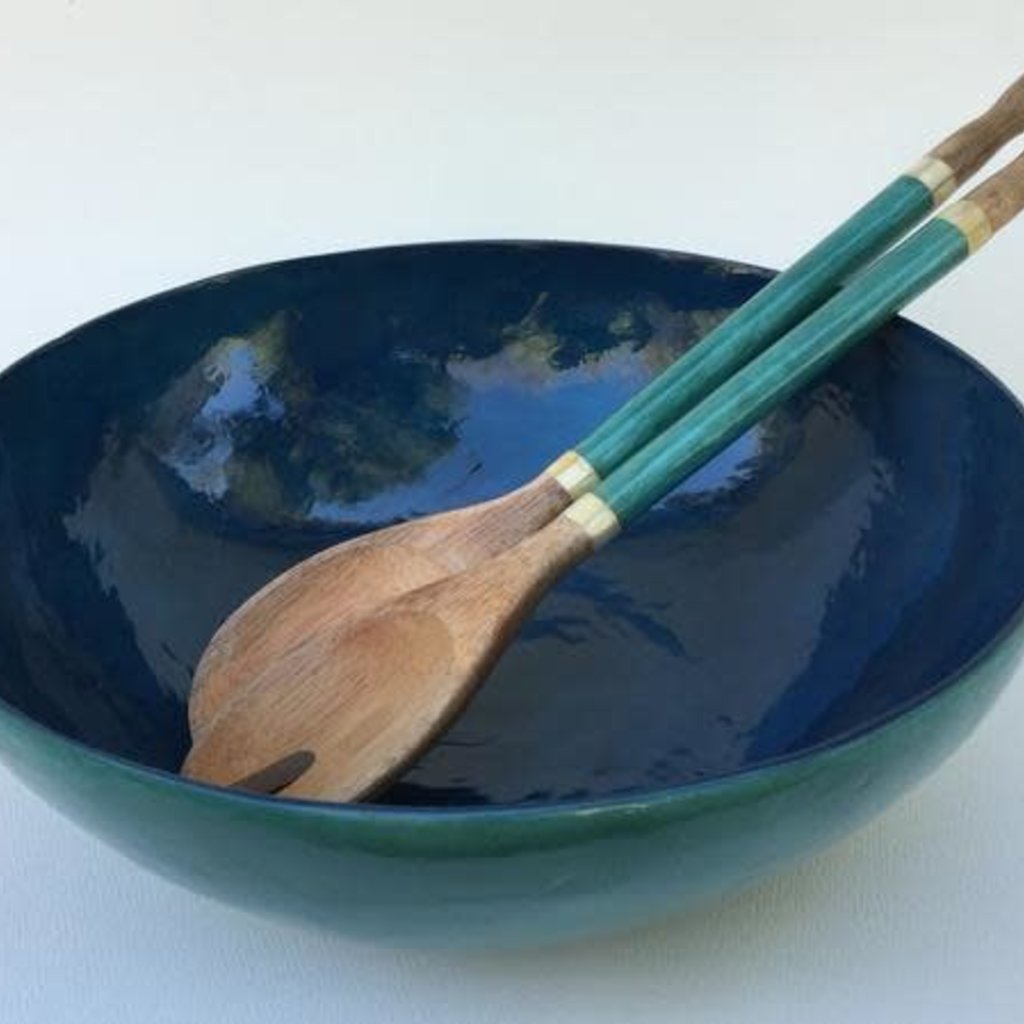 Salad Bowl- Capiz Shell-Water-Blue (Indonesia)