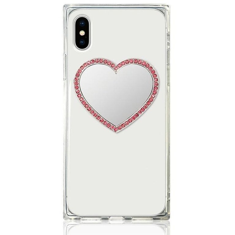 Heart Crystal Phone Mirror