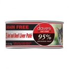 Dave's Dave's Cat 95% Beef & Beef Lvr Pate 5.5oz