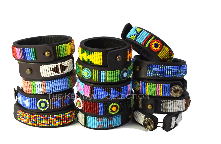 Kenyan Peacock Beaded Dog Collars - Teton Tails