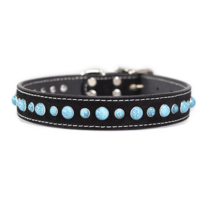 Auburn Cabachon Collar Turquoise on Black Suede