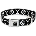 Buckle Down Yellowstone Native Amer Tribal Icons Black/White Collar