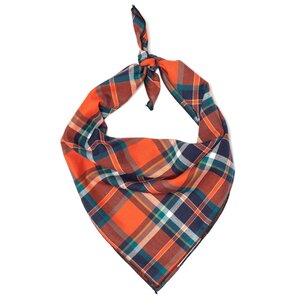 Worthy Dog Worthy Orange/Navy Plaid Bandana