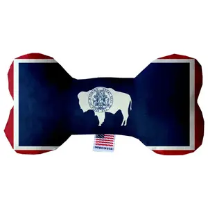 Mirage Pet Products Wyoming State Flag Plush Bone Toy
