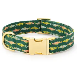 The Foggy Dog Foggy Dog Gone Fishing Dog Collar