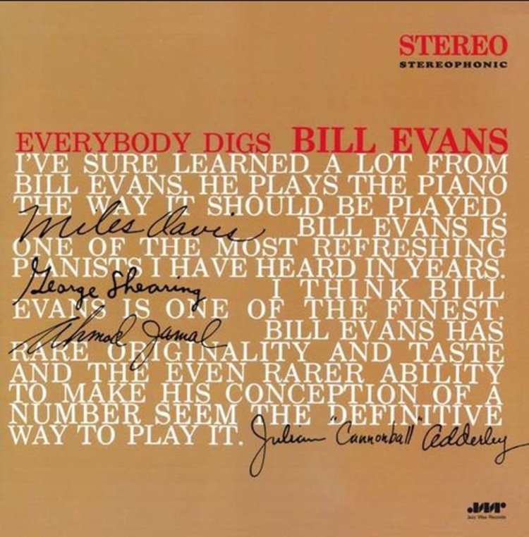 Jazz Wax Evans, Bill - Everybody Digs Bill Evans LP (180g)