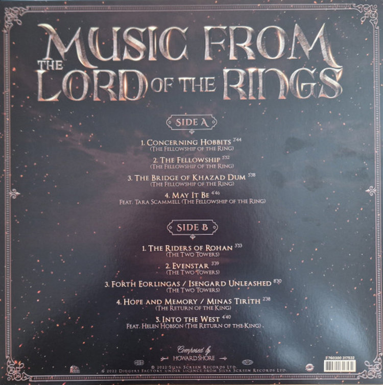 Silva Screen Records Music From Lord Of The Rings LP (Prague orchestra color vinyl)