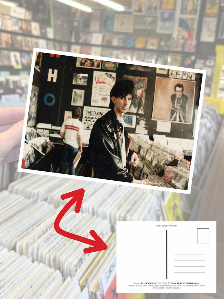 Wax Trax Postcard #12 Ric Ocasek of the Cars at Capitol Hill