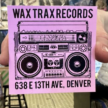 Wax Trax Boombox Sticker (Pink/Black)