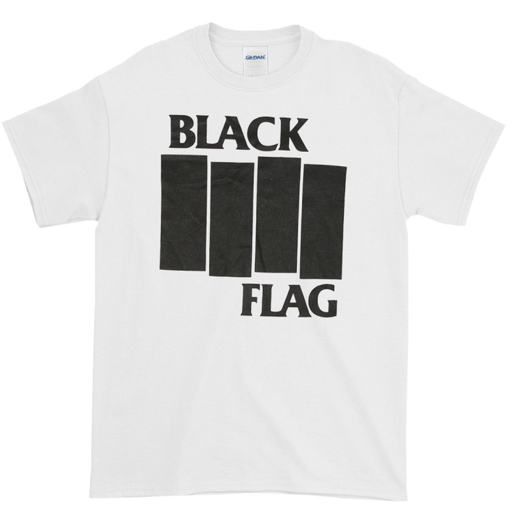 Black Flag - Bars & Logo T-Shirt White Size: S