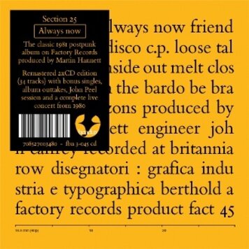 FACTORY BENELUX Section 25 - Always Now 5CD Box