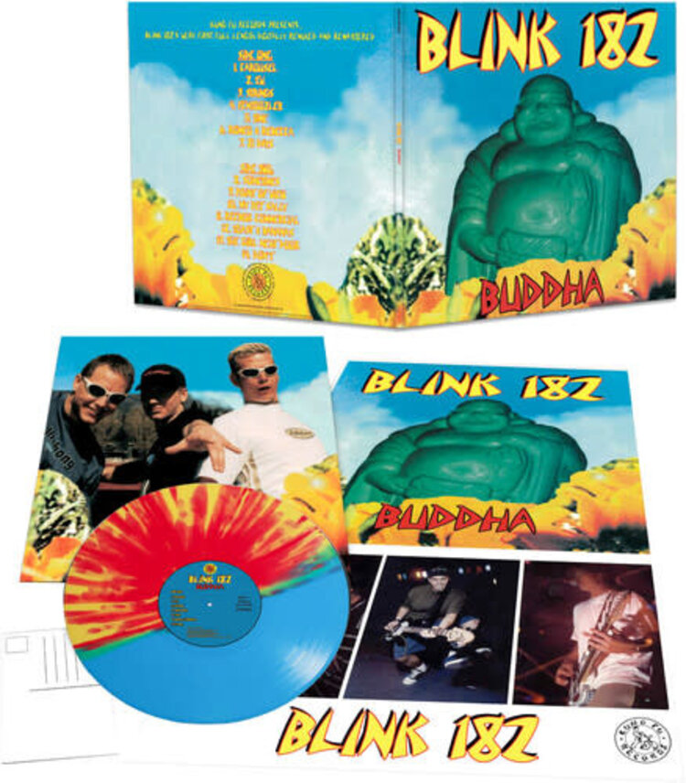 Kung Fu Records Pre-Order - Blink-182 - Buddha LP (blue/red/yellow stripe vinyl)