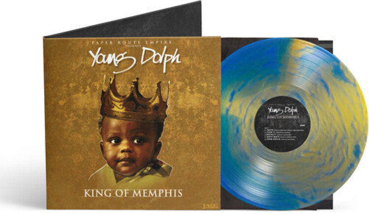 Paper Route Empire Young Dolph - King of Memphis (10 Yr Anniversary) LP (royalty blue & gold vinyl)
