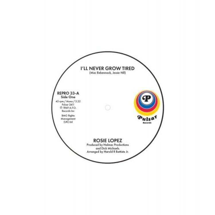 Kent Lopez, Rosie - I'll Never Grow Tired / Too Hot to Hold 7"