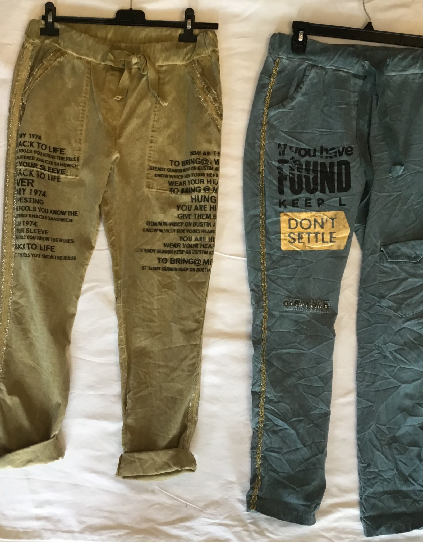 jeans with writing on them