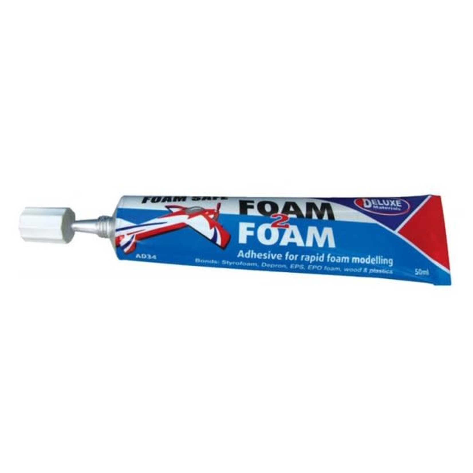 Deluxe Materials Foam 2 Foam, Foam Safe Glue 50ml: EPO, EPS, Wood