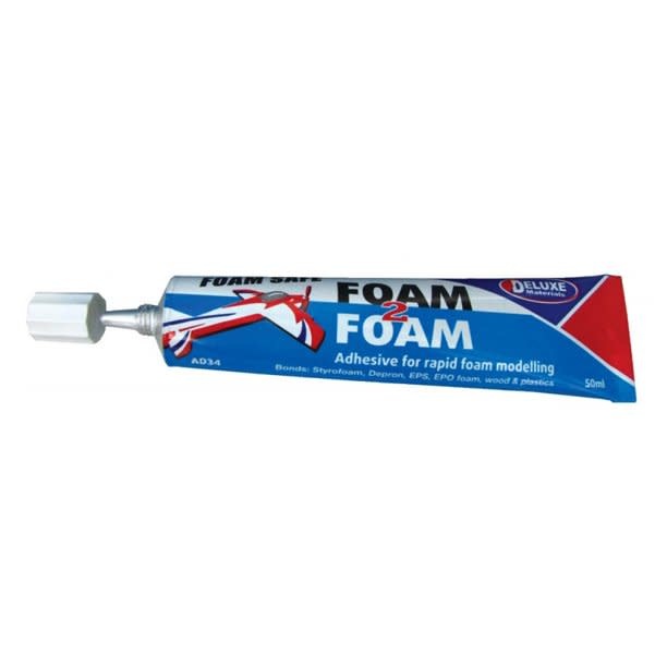 Deluxe Materials Foam 2 Foam, Foam Safe Glue 50ml EPO, EPS, Wood Paris Junction Hobbies