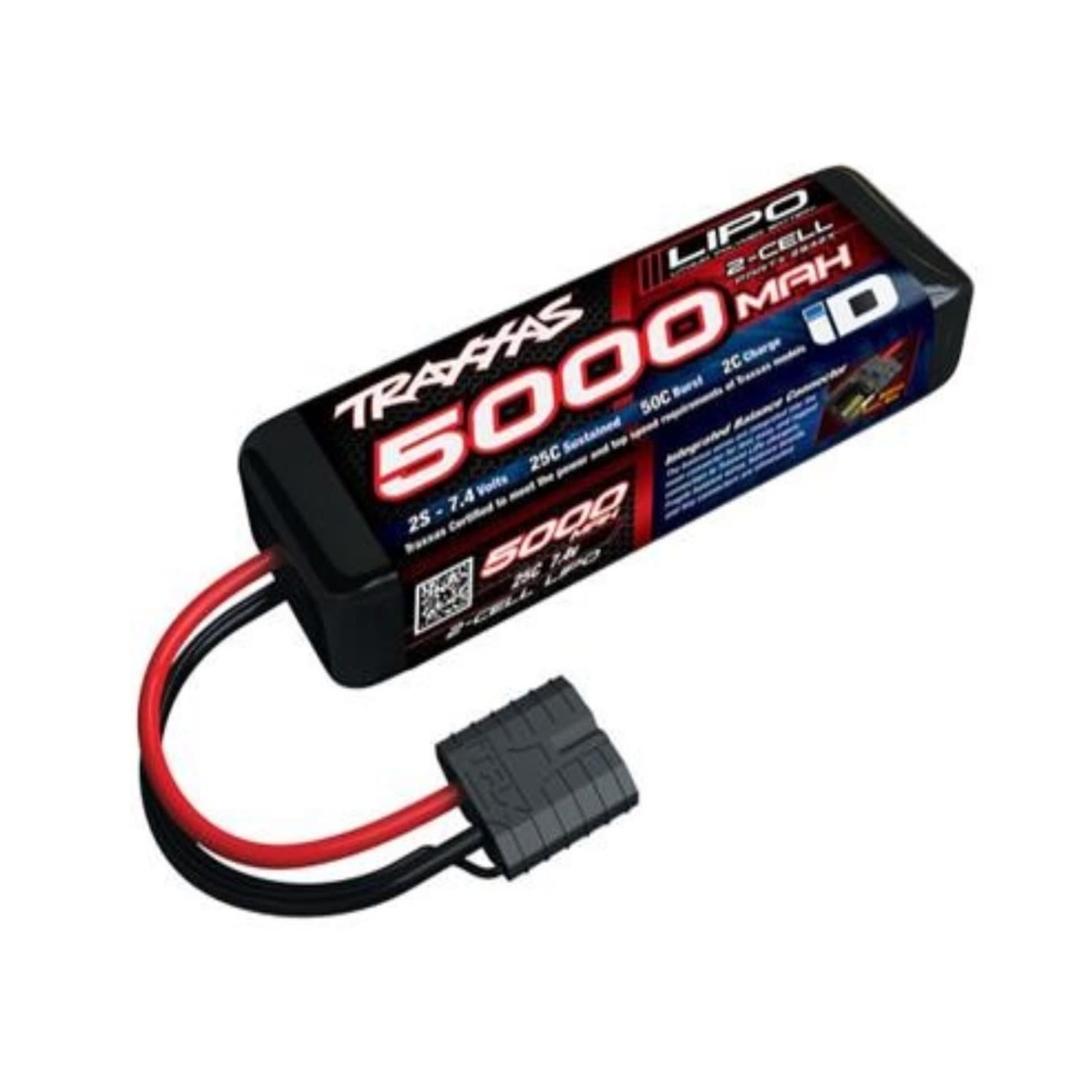 Traxxas 7.4V 5000mAh 2S 25C LiPo soft ID CON