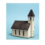 HO Wood Frame Church Laser Cut Structure Kit  - Clearance